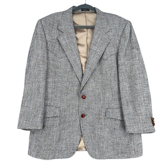 Luskey's Vintage Menswear Sport Coat Blazer Plaid Two Button Made USA XL - Picture 1 of 9
